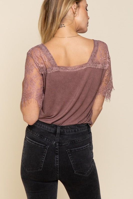 POL Scallop Trim Lace Short Sleeve Top-POL-[option4]-[option5]-[option6]-[option7]-[option8]-Shop-Boutique-Clothing-for-Women-Online