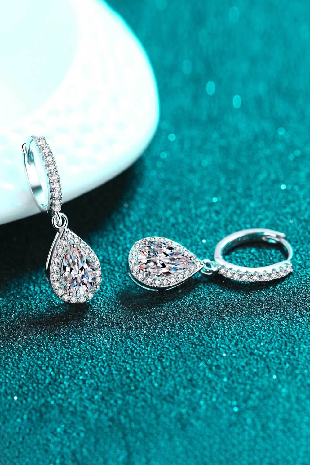 Moissanite Teardrop Earrings-Trendsi-Silver-One Size-[option4]-[option5]-[option6]-[option7]-[option8]-Shop-Boutique-Clothing-for-Women-Online