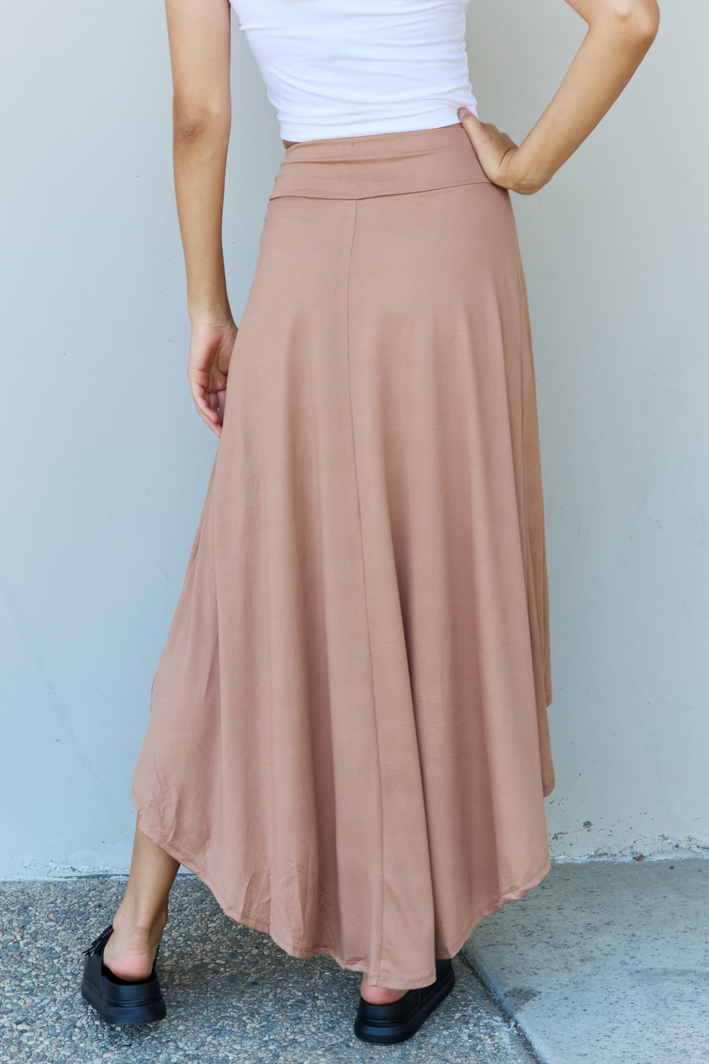Ninexis First Choice High Waisted Flare Maxi Skirt in Camel-Trendsi-[option4]-[option5]-[option6]-[option7]-[option8]-Shop-Boutique-Clothing-for-Women-Online