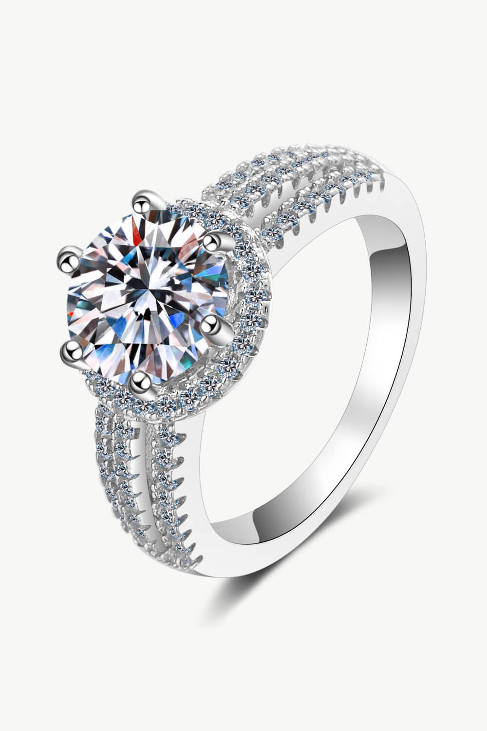 Sterling Silver Moissanite Ring-Trendsi-Silver-4-[option4]-[option5]-[option6]-[option7]-[option8]-Shop-Boutique-Clothing-for-Women-Online
