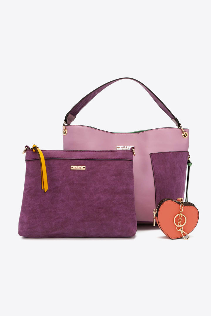 Nicole Lee USA Sweetheart Handbag Set-Trendsi-Lavender-One Size-[option4]-[option5]-[option6]-[option7]-[option8]-Shop-Boutique-Clothing-for-Women-Online