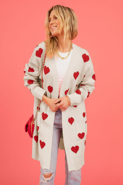 Lovestruck Heart Open Front Cardigan with Pockets-Trendsi-[option4]-[option5]-[option6]-[option7]-[option8]-Shop-Boutique-Clothing-for-Women-Online