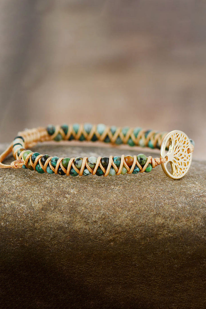 Handmade Tree Shape Beaded Copper Bracelet-Trendsi-Gold-One Size-[option4]-[option5]-[option6]-[option7]-[option8]-Shop-Boutique-Clothing-for-Women-Online