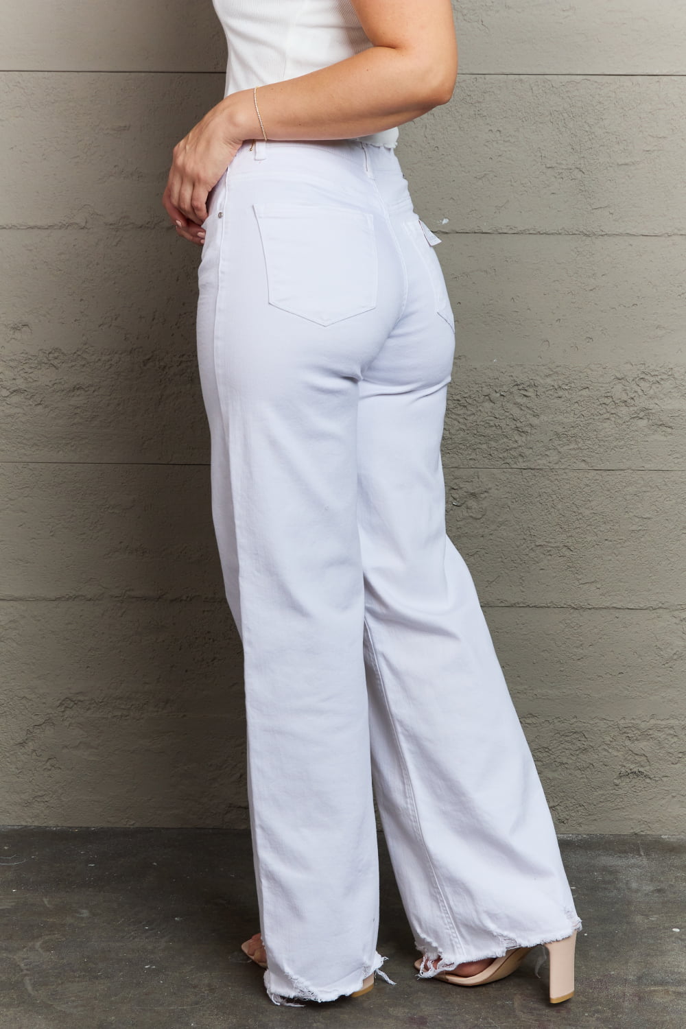 RISEN Raelene High Waist Wide Leg Jeans in White-Trendsi-[option4]-[option5]-[option6]-[option7]-[option8]-Shop-Boutique-Clothing-for-Women-Online