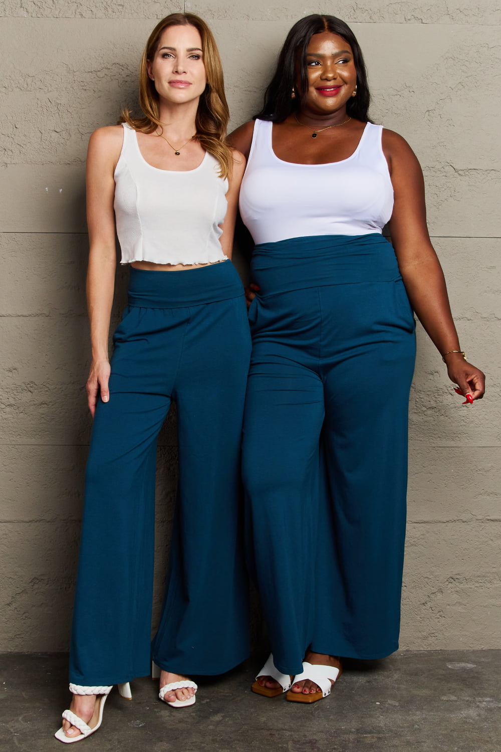 Culture Code My Best Wish Full Size High Waisted Palazzo Pants-Trendsi-Deep Teal-S-[option4]-[option5]-[option6]-[option7]-[option8]-Shop-Boutique-Clothing-for-Women-Online
