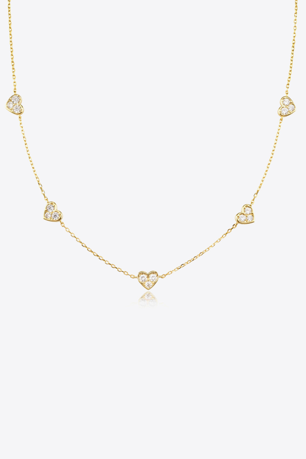 Inlaid Zircon Heart Necklace-Trendsi-White-One Size-[option4]-[option5]-[option6]-[option7]-[option8]-Shop-Boutique-Clothing-for-Women-Online