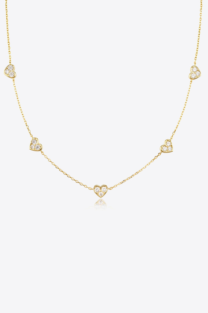 Inlaid Zircon Heart Necklace-Trendsi-White-One Size-[option4]-[option5]-[option6]-[option7]-[option8]-Shop-Boutique-Clothing-for-Women-Online