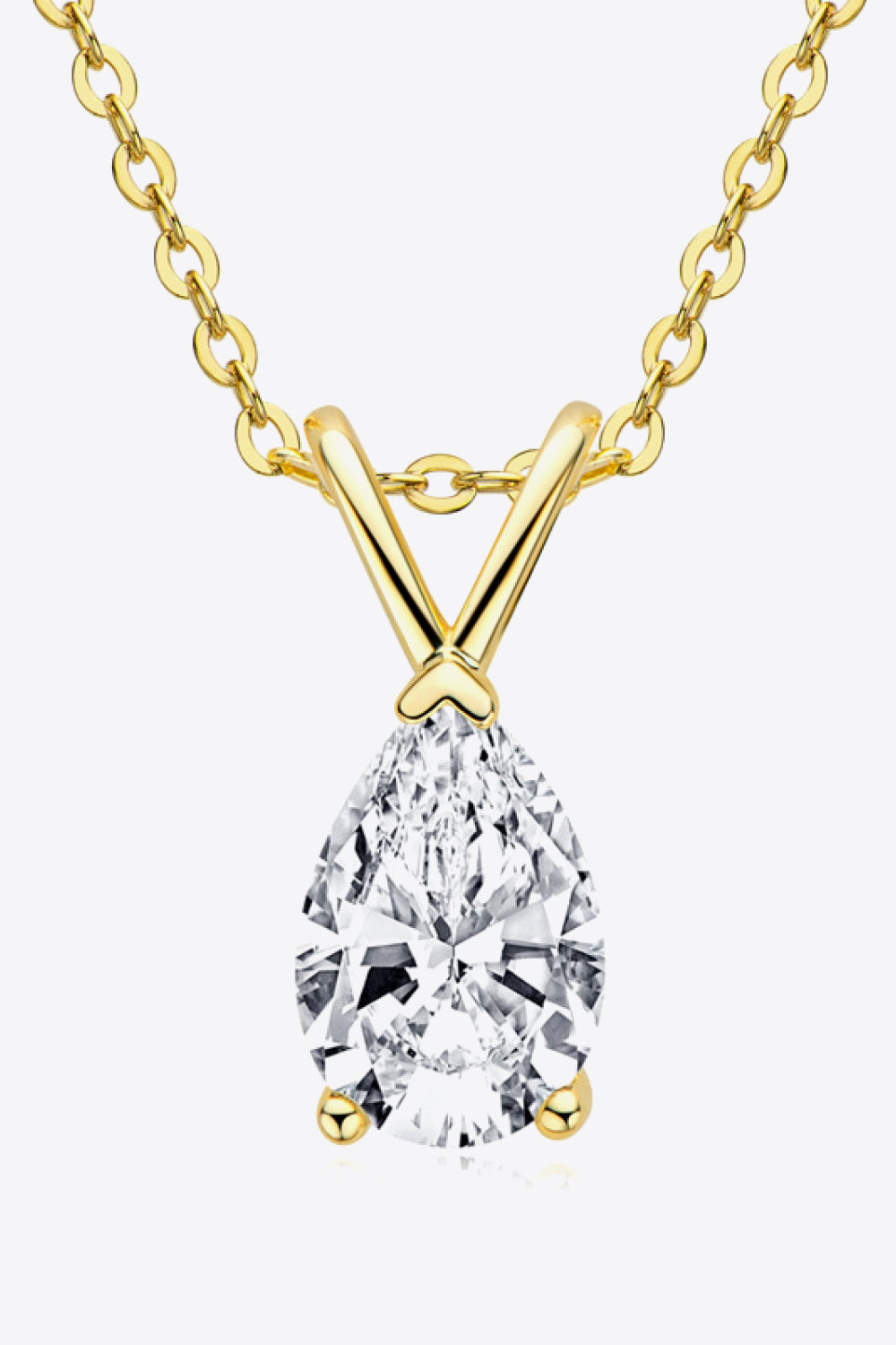 1.5 Carat Moissanite Pendant 925 Sterling Silver Necklace-Trendsi-Gold-One Size-[option4]-[option5]-[option6]-[option7]-[option8]-Shop-Boutique-Clothing-for-Women-Online