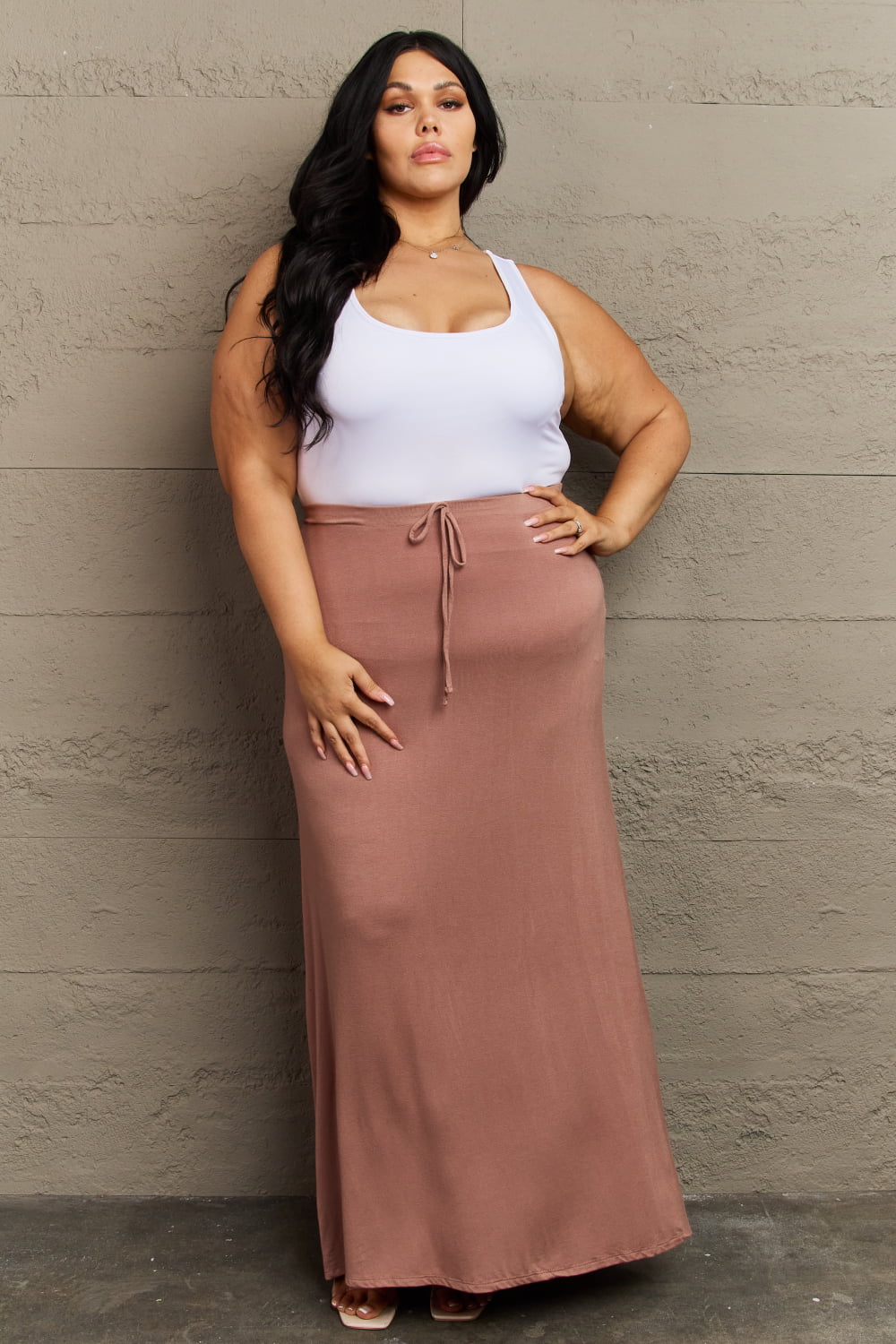 Culture Code For The Day Flare Maxi Skirt in Chocolate-Trendsi-[option4]-[option5]-[option6]-[option7]-[option8]-Shop-Boutique-Clothing-for-Women-Online