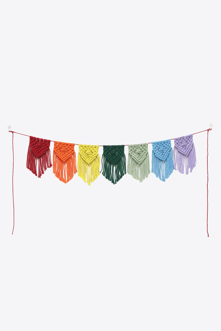 Rainbow Fringe Macrame Banner-Trendsi-Multi-One Size-[option4]-[option5]-[option6]-[option7]-[option8]-Shop-Boutique-Clothing-for-Women-Online