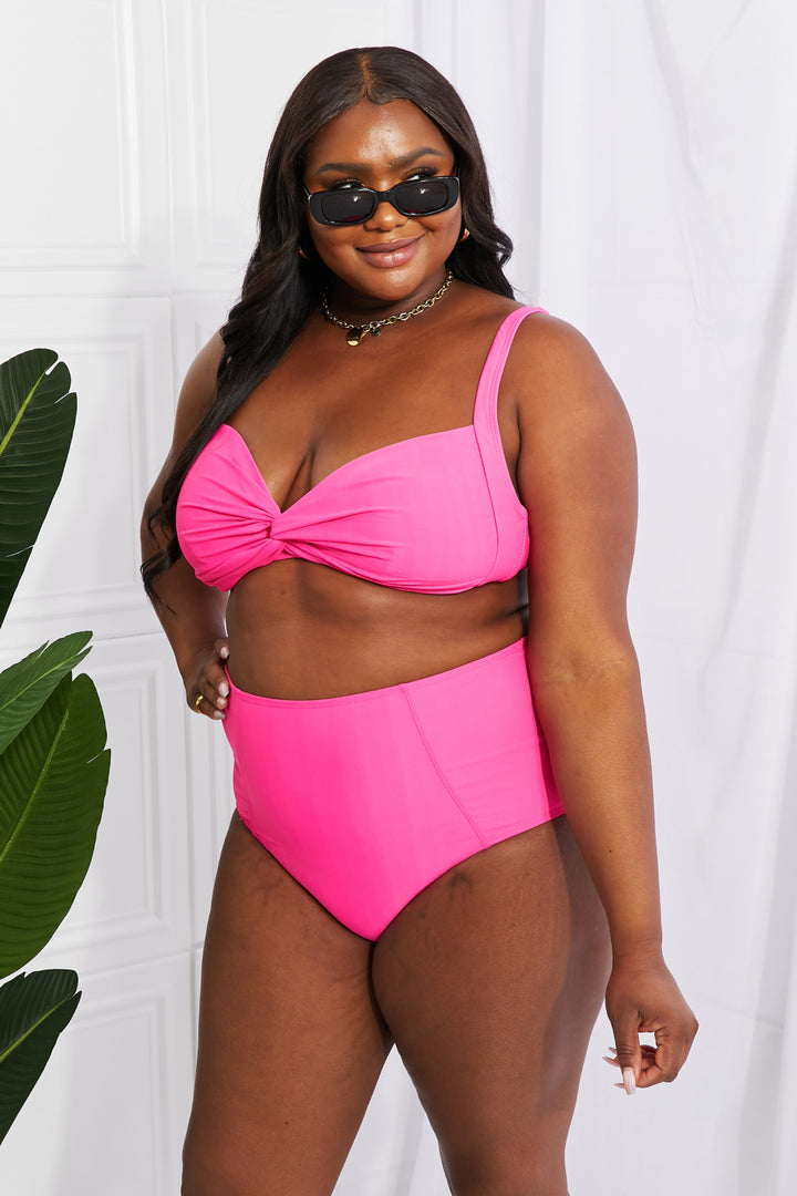 Marina West Swim Take A Dip Twist High-Rise Bikini in Pink-Trendsi-[option4]-[option5]-[option6]-[option7]-[option8]-Shop-Boutique-Clothing-for-Women-Online