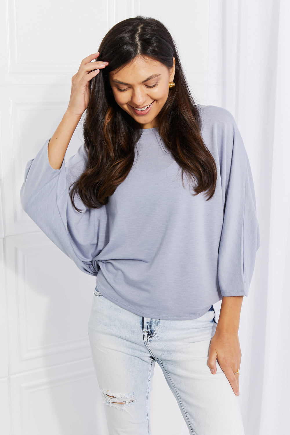 Andree by Unit Needless to Say Dolman Sleeve Top-Trendsi-[option4]-[option5]-[option6]-[option7]-[option8]-Shop-Boutique-Clothing-for-Women-Online