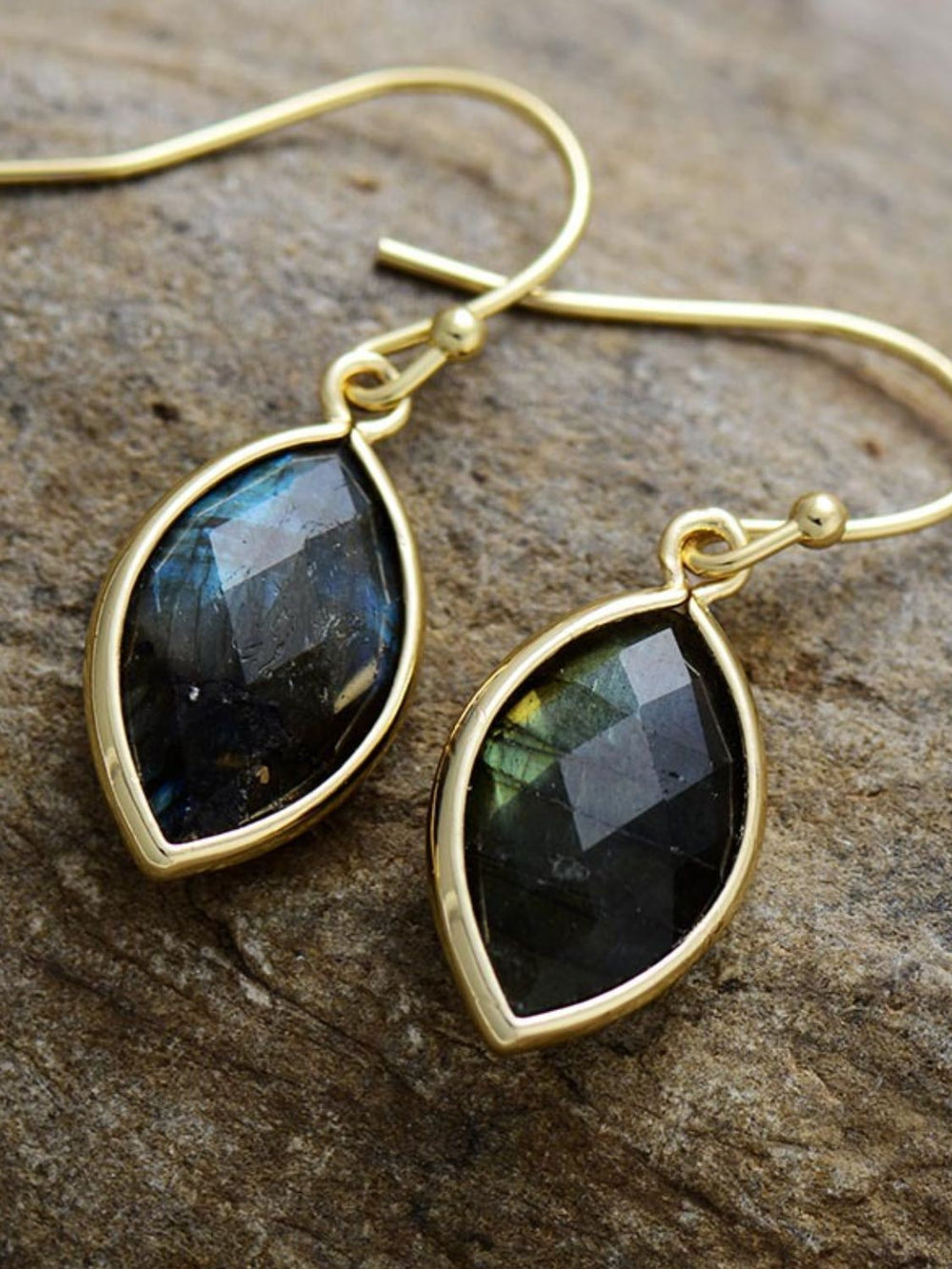Geometrical Shape Natural Stone Dangle Earrings-Trendsi-Army Green-One Size-[option4]-[option5]-[option6]-[option7]-[option8]-Shop-Boutique-Clothing-for-Women-Online