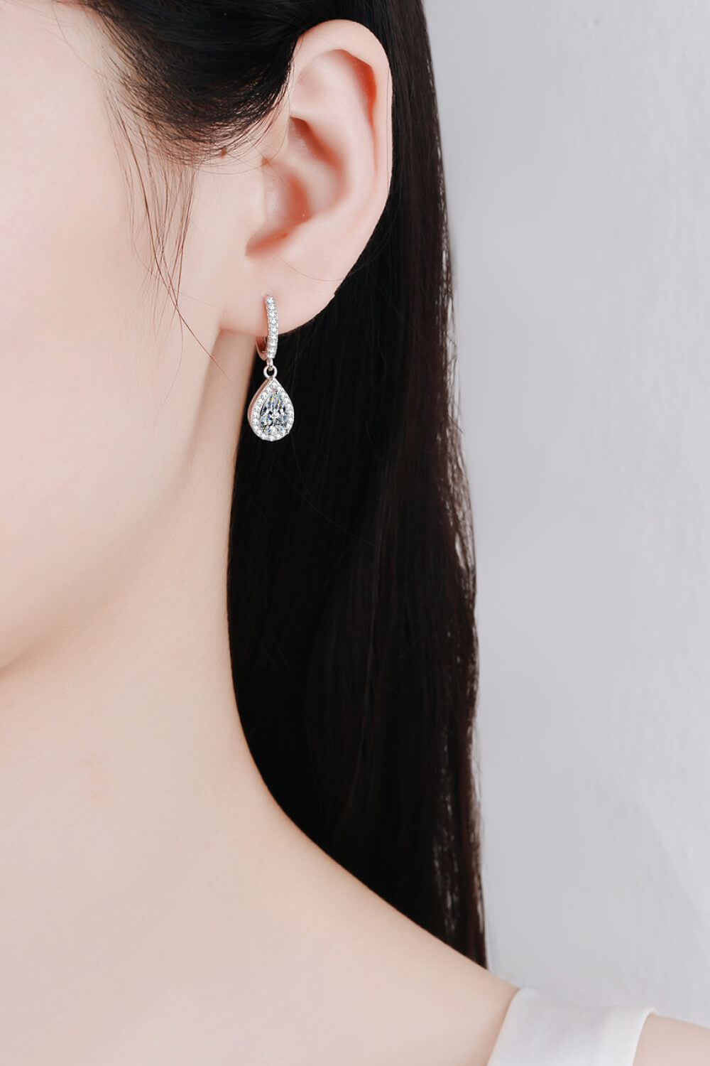 Moissanite Teardrop Earrings-Trendsi-Silver-One Size-[option4]-[option5]-[option6]-[option7]-[option8]-Shop-Boutique-Clothing-for-Women-Online