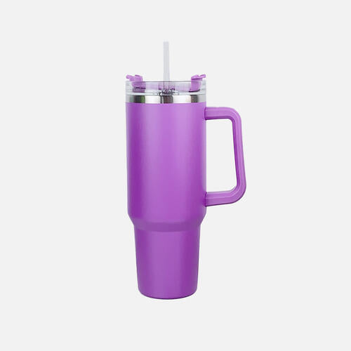 Stainless Steel Tumbler with Handle and Straw-Trendsi-Purple-One Size-[option4]-[option5]-[option6]-[option7]-[option8]-Shop-Boutique-Clothing-for-Women-Online