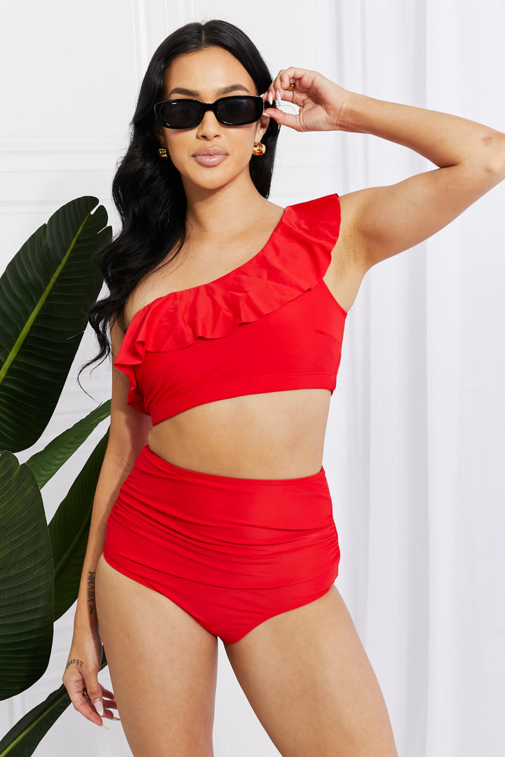 Marina West Swim Seaside Romance Ruffle One-Shoulder Bikini in Red-Trendsi-[option4]-[option5]-[option6]-[option7]-[option8]-Shop-Boutique-Clothing-for-Women-Online