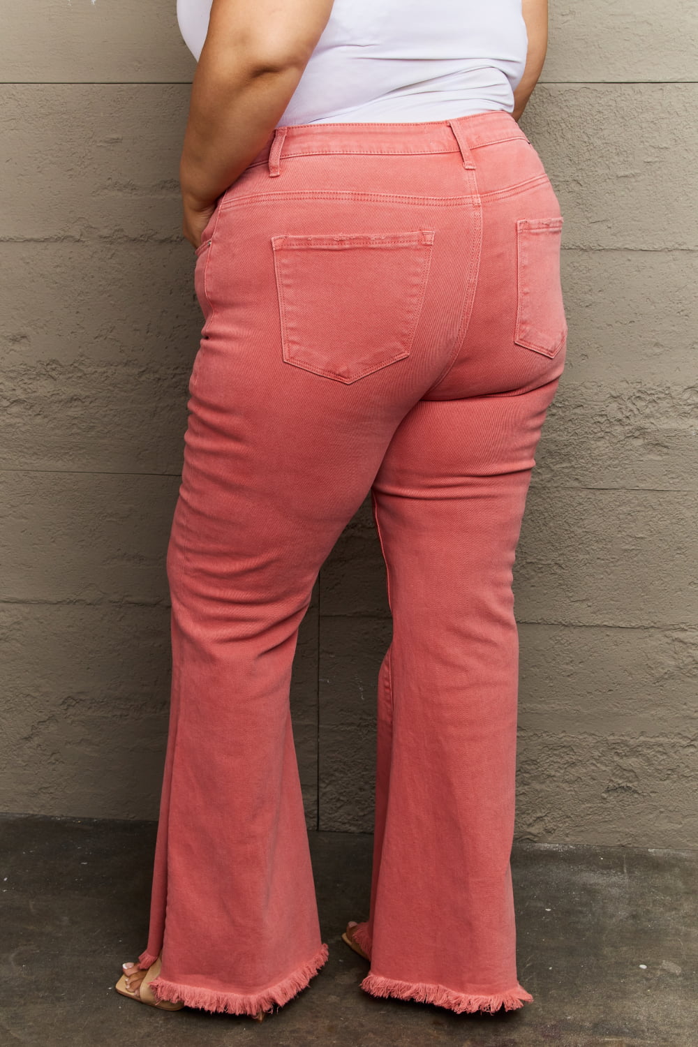 RISEN Bailey High Waist Side Slit Flare Jeans-Trendsi-[option4]-[option5]-[option6]-[option7]-[option8]-Shop-Boutique-Clothing-for-Women-Online