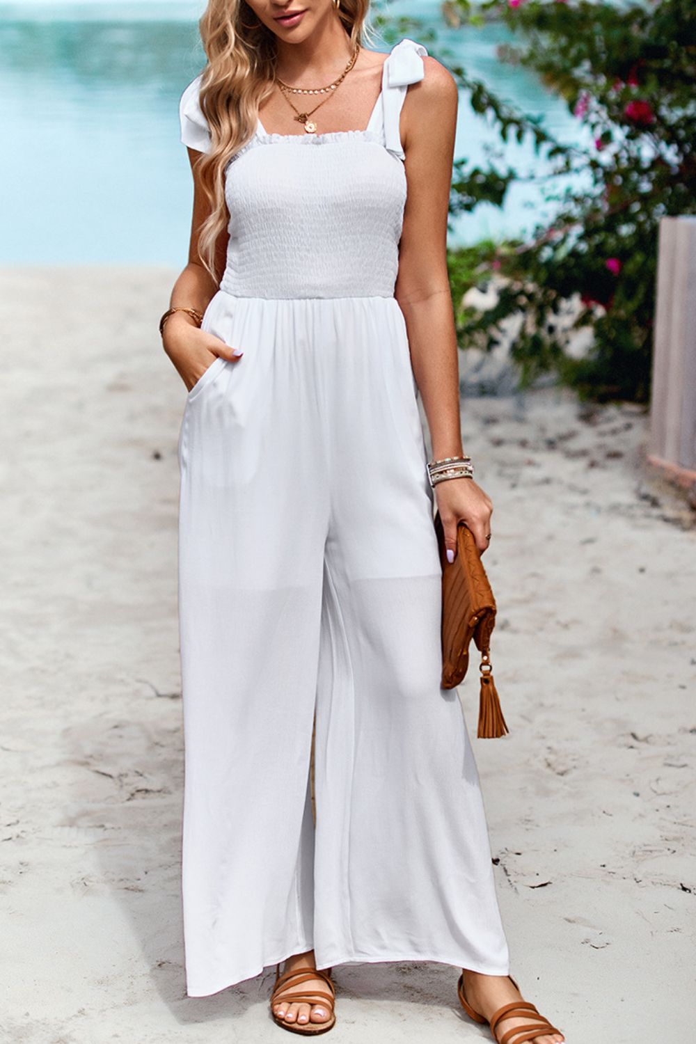 Frill Trim Tie Shoulder Wide Leg Jumpsuit with Pockets-Trendsi-White-S-[option4]-[option5]-[option6]-[option7]-[option8]-Shop-Boutique-Clothing-for-Women-Online