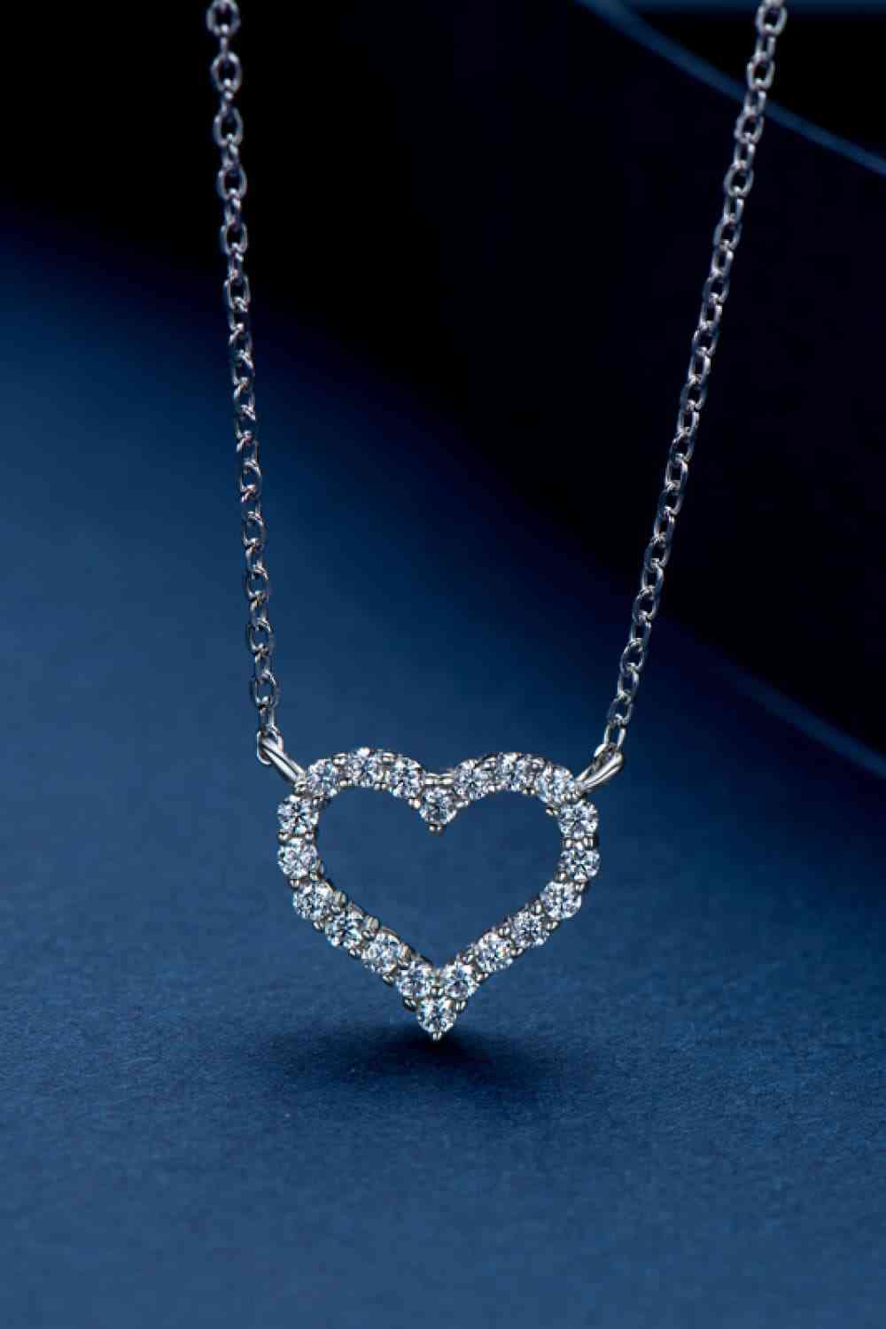 Adored Moissanite Platinum-Plated Heart Necklace-Trendsi-Silver-One Size-[option4]-[option5]-[option6]-[option7]-[option8]-Shop-Boutique-Clothing-for-Women-Online