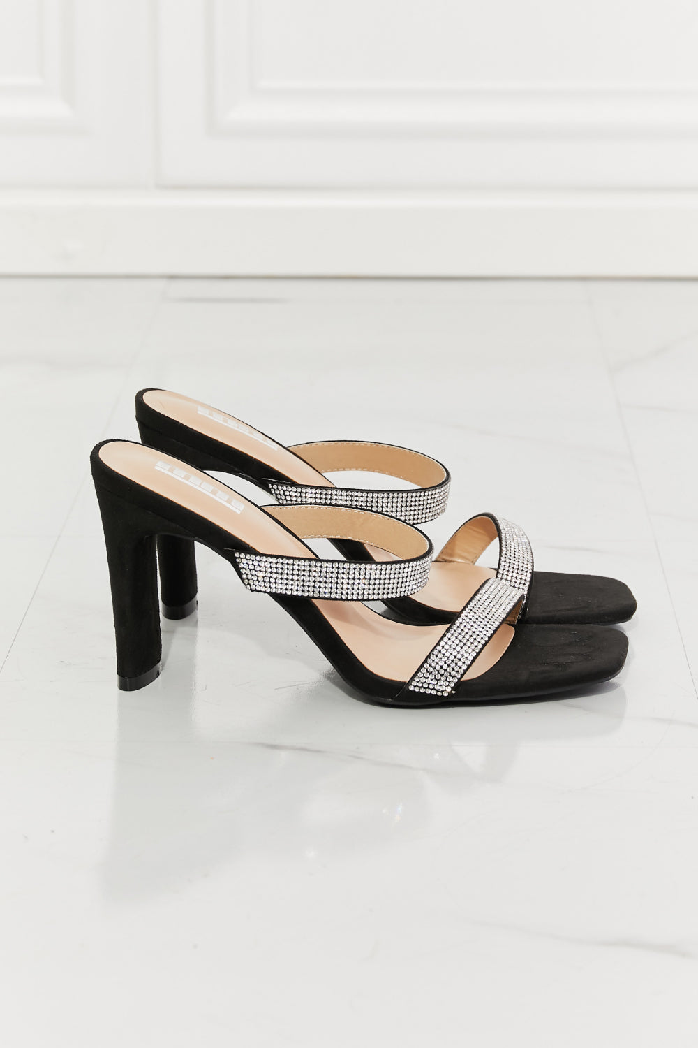 MMShoes Leave A Little Sparkle Rhinestone Block Heel Sandal in Black-Trendsi-[option4]-[option5]-[option6]-[option7]-[option8]-Shop-Boutique-Clothing-for-Women-Online