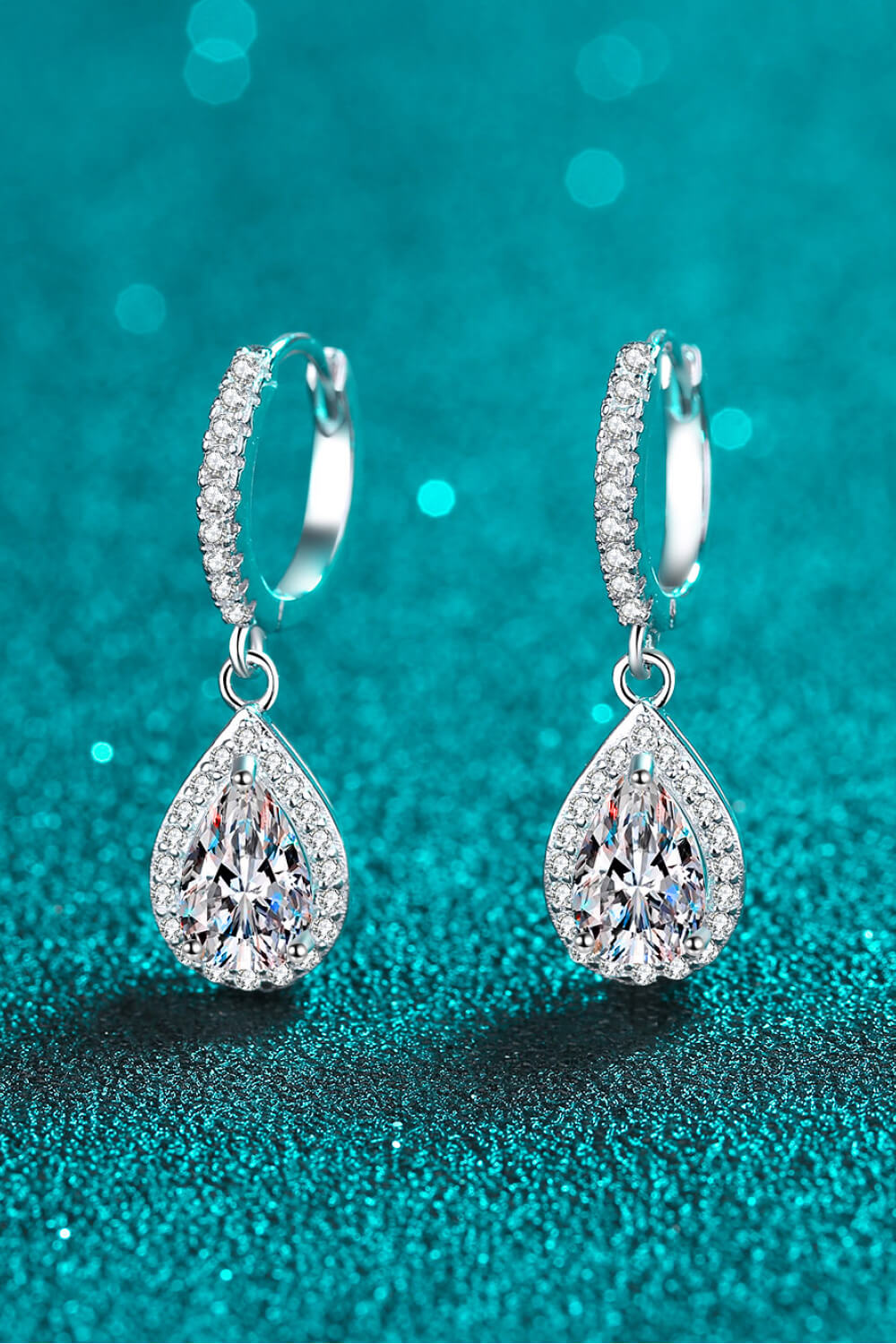 Moissanite Teardrop Earrings-Trendsi-Silver-One Size-[option4]-[option5]-[option6]-[option7]-[option8]-Shop-Boutique-Clothing-for-Women-Online