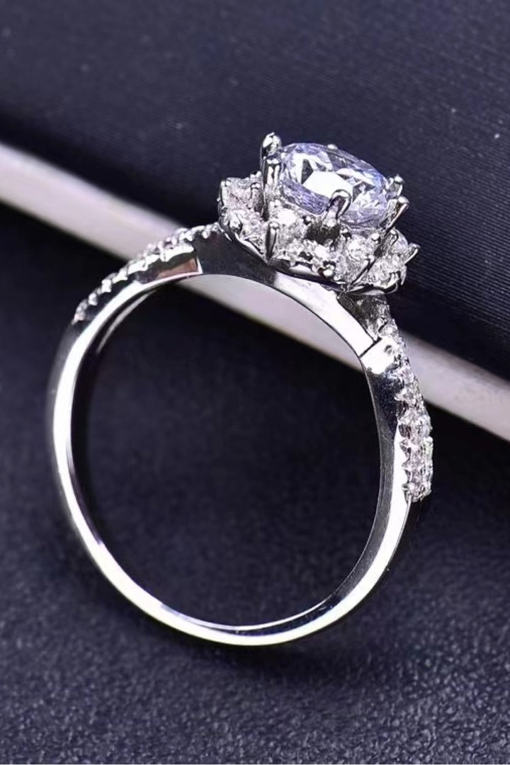 Platinum-Plated Six Prong 1 Carat Moissanite Ring-Trendsi-[option4]-[option5]-[option6]-[option7]-[option8]-Shop-Boutique-Clothing-for-Women-Online