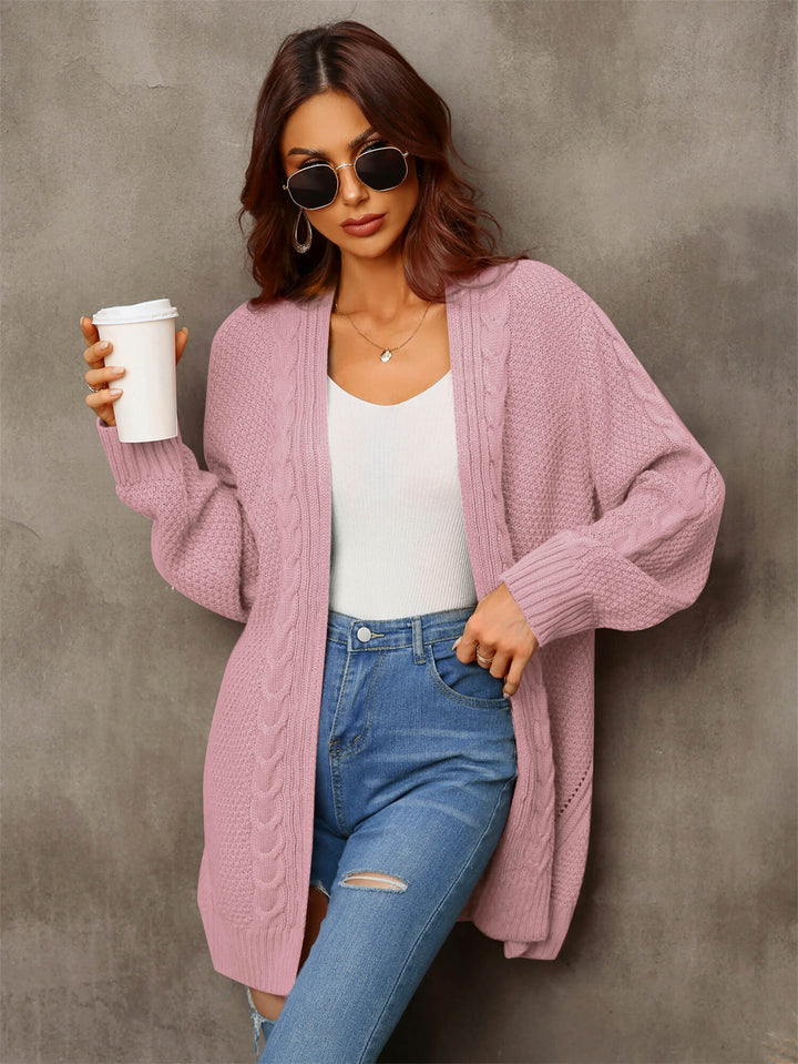 Warm Fall Mixed Knit Open Front Longline Cardigan-Trendsi-[option4]-[option5]-[option6]-[option7]-[option8]-Shop-Boutique-Clothing-for-Women-Online