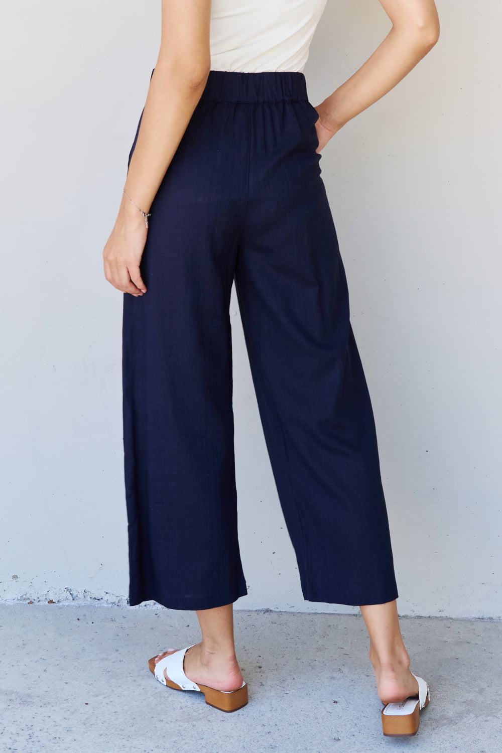 And The Why In The Mix Pleated Detail Linen Pants in Dark Navy-Trendsi-[option4]-[option5]-[option6]-[option7]-[option8]-Shop-Boutique-Clothing-for-Women-Online