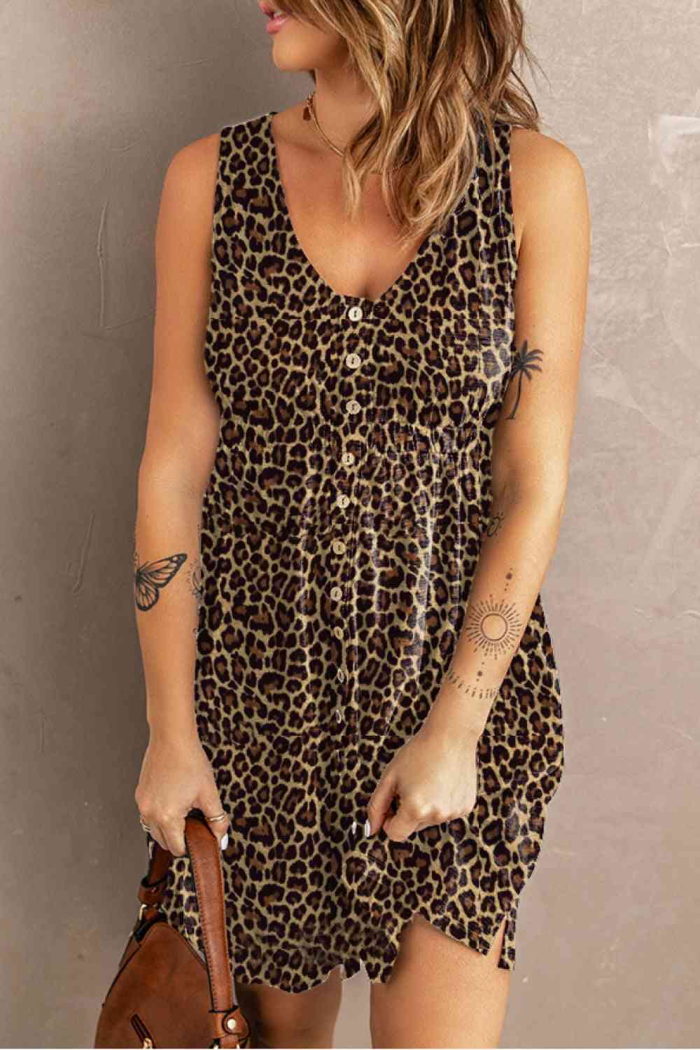 Double Take Ella Magic Printed Sleeveless Buttoned Dress with Pockets-Trendsi-Leopard-S-[option4]-[option5]-[option6]-[option7]-[option8]-Shop-Boutique-Clothing-for-Women-Online