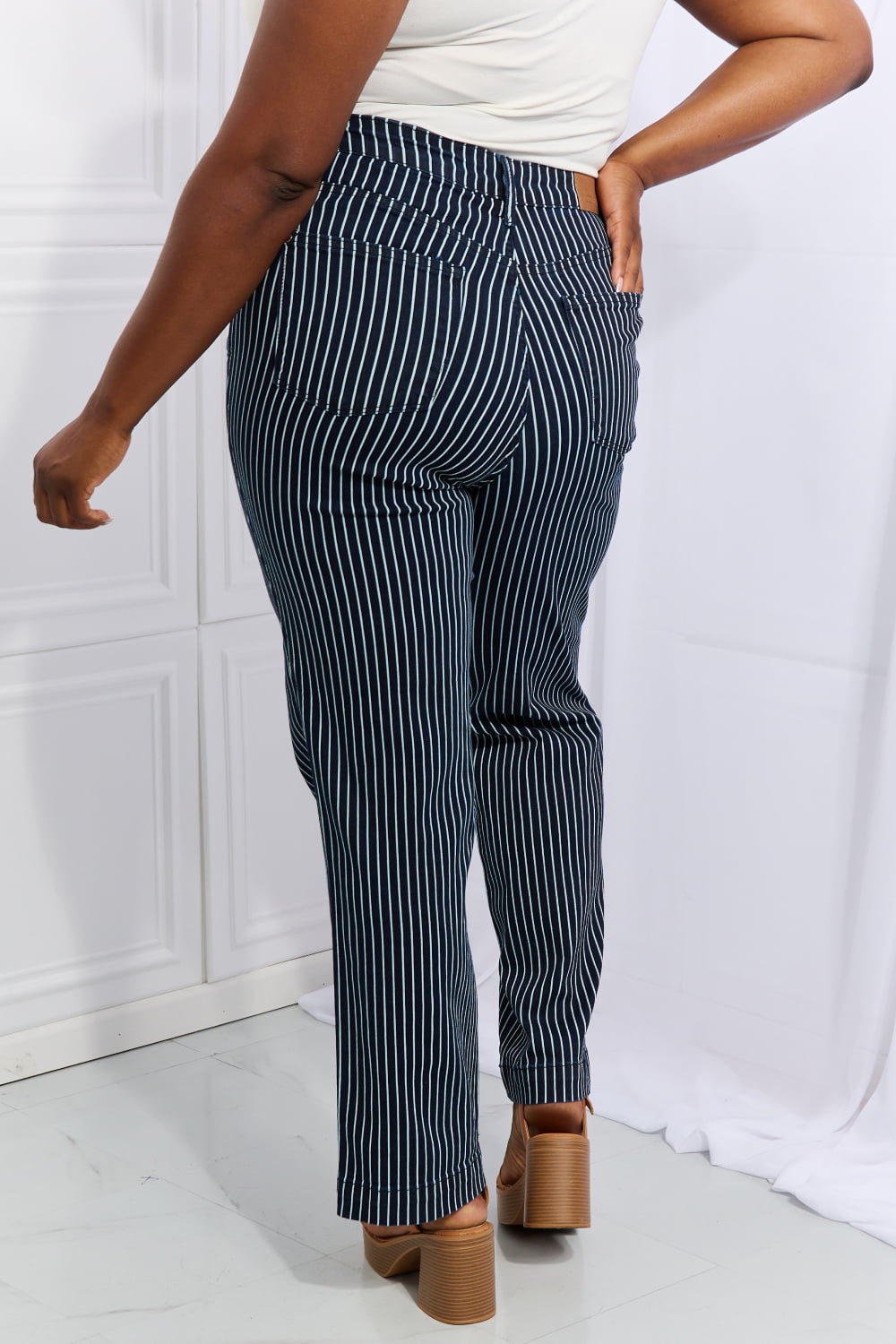 Judy Blue Cassidy High Waisted Tummy Control Striped Straight Jeans-Trendsi-[option4]-[option5]-[option6]-[option7]-[option8]-Shop-Boutique-Clothing-for-Women-Online