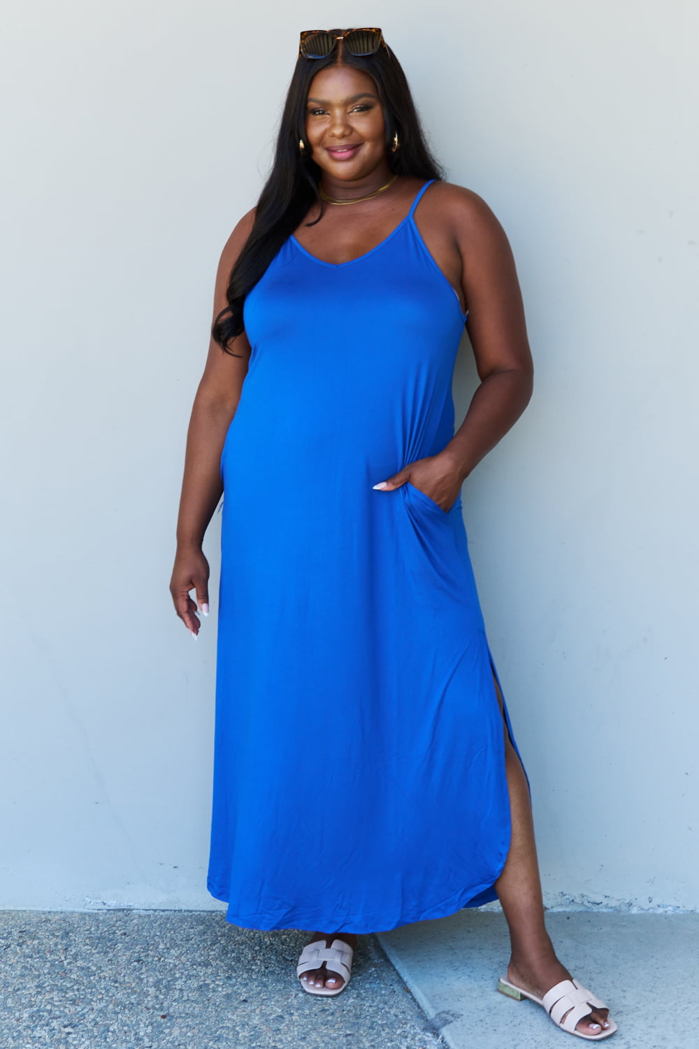 Ninexis Good Energy Cami Side Slit Maxi Dress in Royal Blue-Trendsi-Royal Blue-S-[option4]-[option5]-[option6]-[option7]-[option8]-Shop-Boutique-Clothing-for-Women-Online