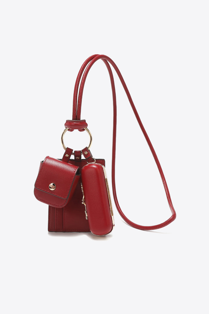 Nicole Lee USA Vegan Leather 3-Piece Lanyard Set-Trendsi-Berry Red-One Size-[option4]-[option5]-[option6]-[option7]-[option8]-Shop-Boutique-Clothing-for-Women-Online