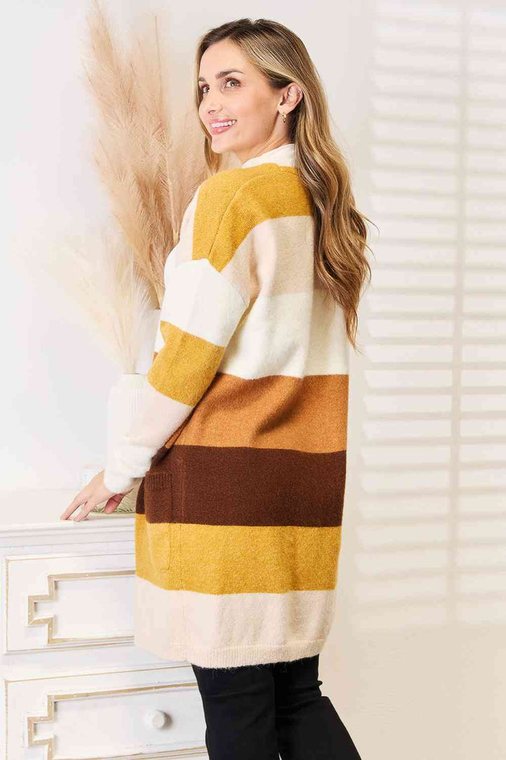 Woven Right Color Block Dropped Shoulder Cardigan-Trendsi-[option4]-[option5]-[option6]-[option7]-[option8]-Shop-Boutique-Clothing-for-Women-Online