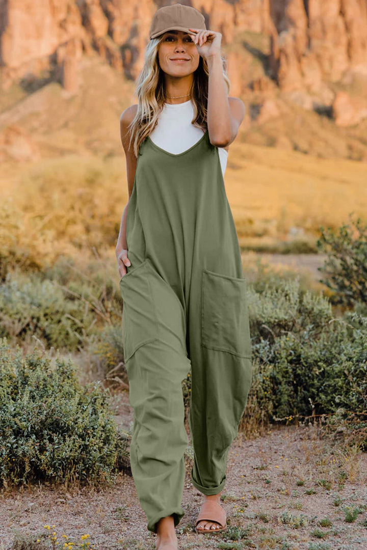 Double Take V-Neck Sleeveless Jumpsuit with Pockets-Trendsi-Army Green-S-[option4]-[option5]-[option6]-[option7]-[option8]-Shop-Boutique-Clothing-for-Women-Online