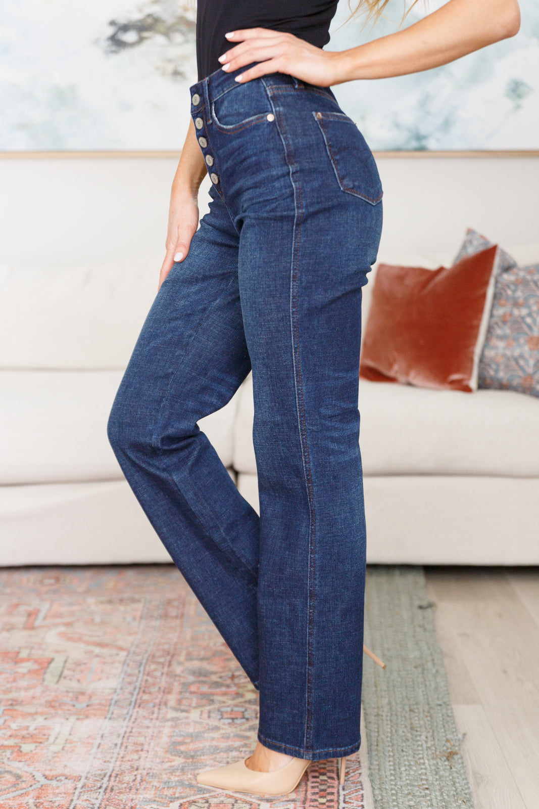 Judy Blue Arlo High Rise Button-Fly Straight Jeans-Womens-Ave Shops-[option4]-[option5]-[option6]-[option7]-[option8]-Shop-Boutique-Clothing-for-Women-Online