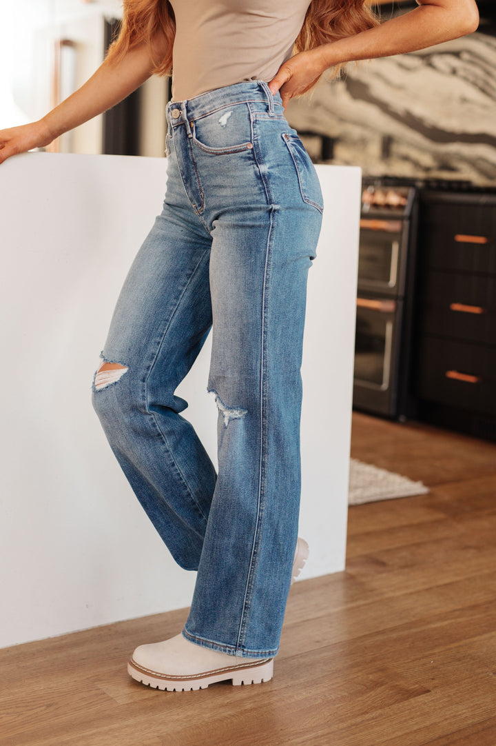 Judy Blue Bree High Rise Control Top Distressed Straight Jeans-Womens-Ave Shops-[option4]-[option5]-[option6]-[option7]-[option8]-Shop-Boutique-Clothing-for-Women-Online