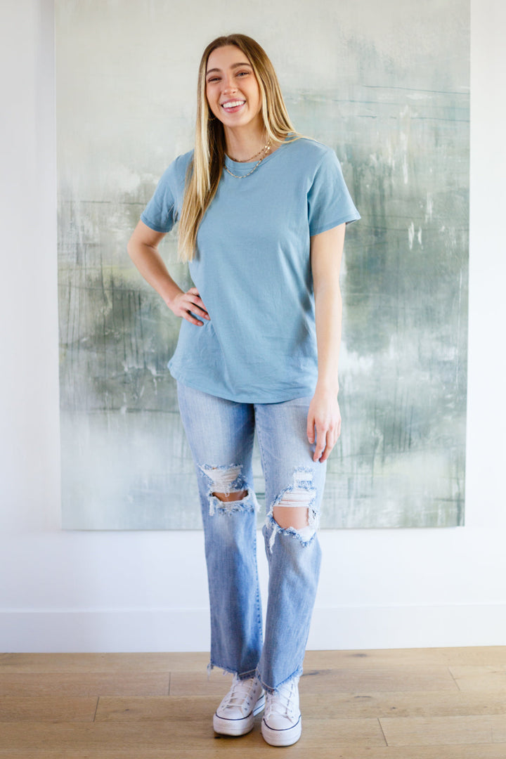 Cardinal Short Sleeve Tee in Blue Grey-Womens-Ave Shops-[option4]-[option5]-[option6]-[option7]-[option8]-Shop-Boutique-Clothing-for-Women-Online