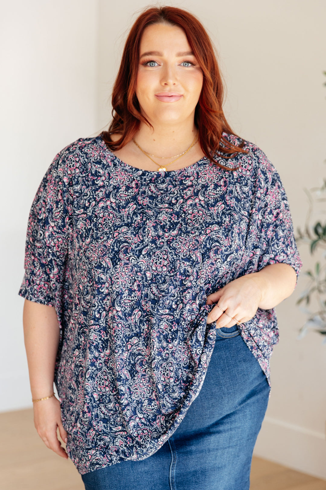 Essential Blouse in Navy Paisley-Womens-Ave Shops-[option4]-[option5]-[option6]-[option7]-[option8]-Shop-Boutique-Clothing-for-Women-Online