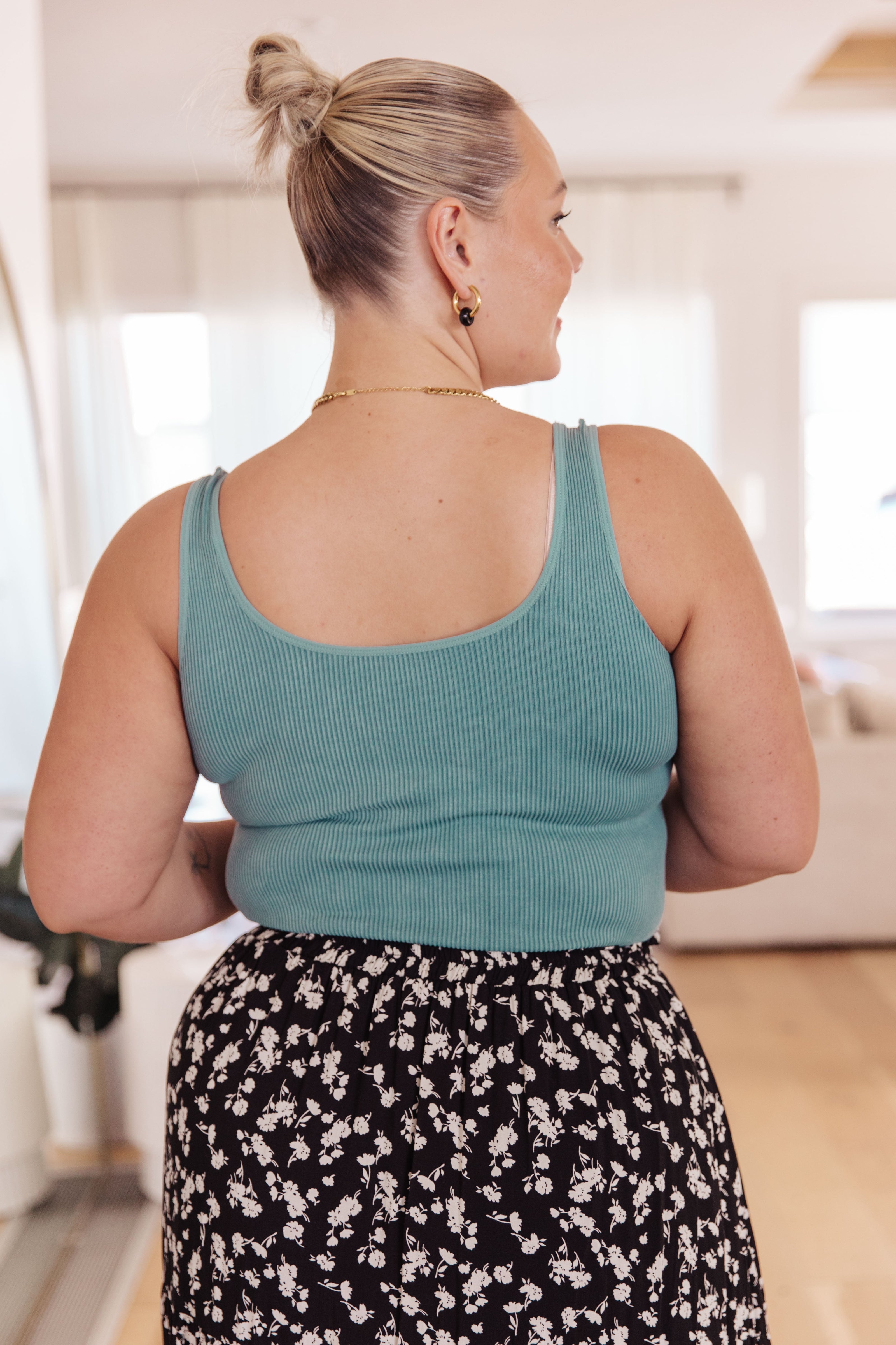 Fundamentals Ribbed Seamless Reversible Tank in Vintage Blue-Womens-Ave Shops-[option4]-[option5]-[option6]-[option7]-[option8]-Shop-Boutique-Clothing-for-Women-Online