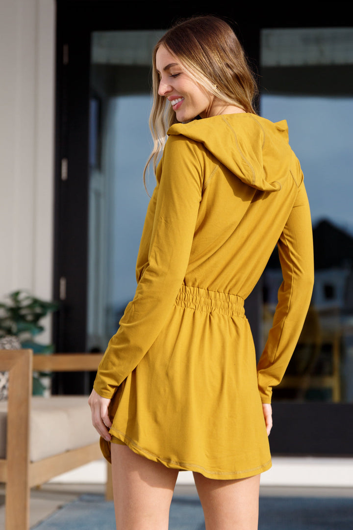 Getting Out Long Sleeve Hoodie Romper Gold Spice-Athleisure-Ave Shops-[option4]-[option5]-[option6]-[option7]-[option8]-Shop-Boutique-Clothing-for-Women-Online