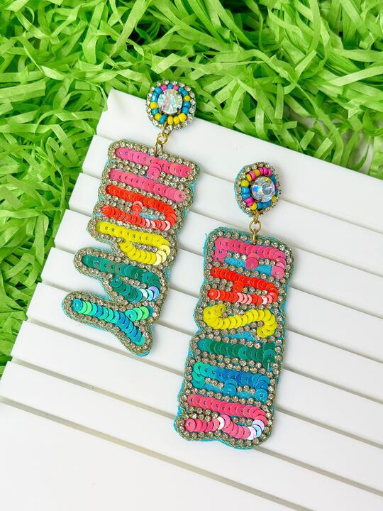 Happy Easter Sequin Dangle Earrings-Preorder-Ave Shops-One Size-[option4]-[option5]-[option6]-[option7]-[option8]-Shop-Boutique-Clothing-for-Women-Online