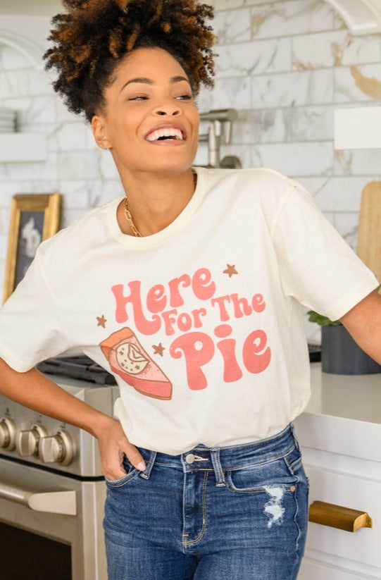 Here For The Pie Graphic T-Shirt In Cream-Womens-Ave Shops-[option4]-[option5]-[option6]-[option7]-[option8]-Shop-Boutique-Clothing-for-Women-Online