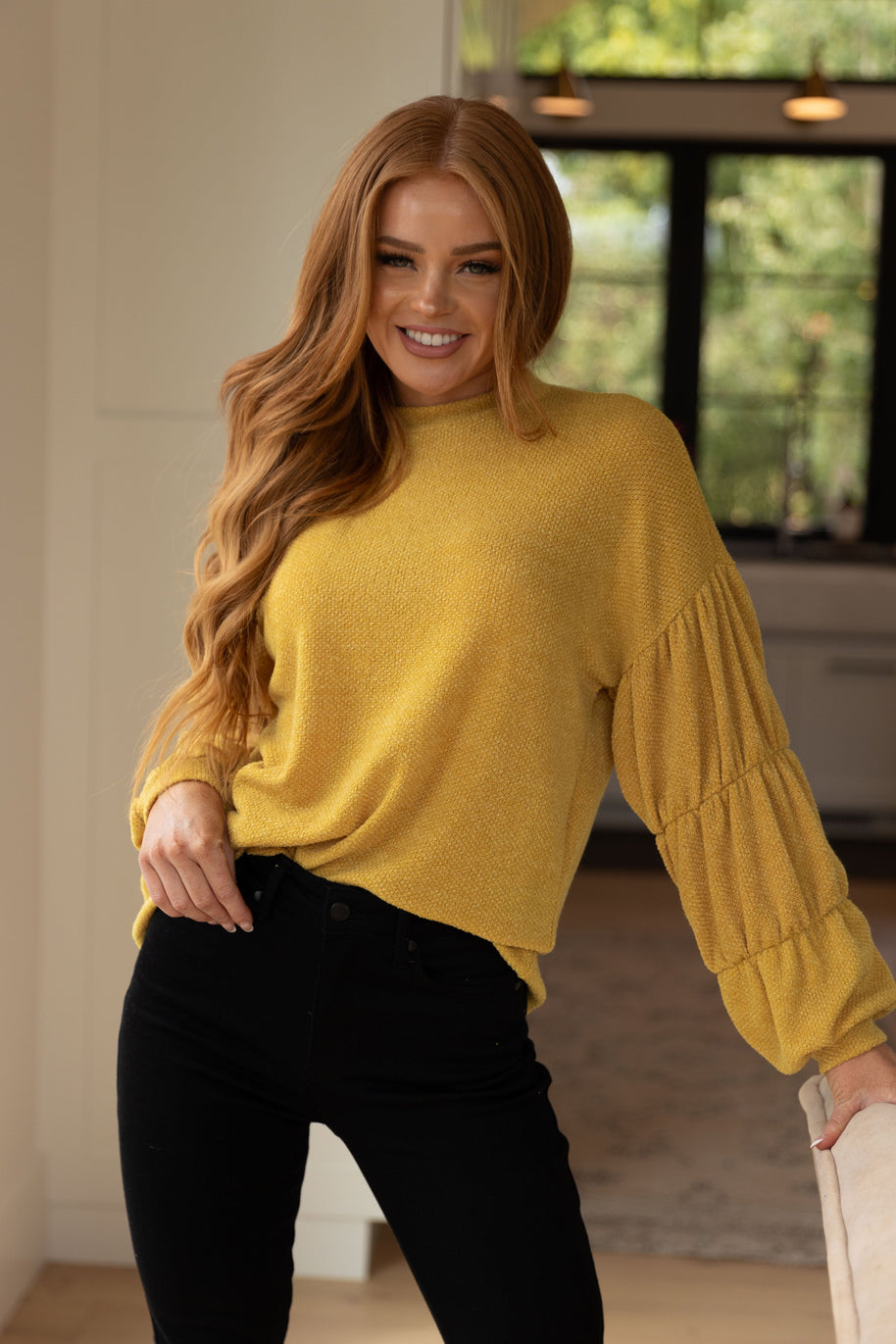 Honey Be Mine Balloon Sleeve Sweater-Tops-Ave Shops-[option4]-[option5]-[option6]-[option7]-[option8]-Shop-Boutique-Clothing-for-Women-Online