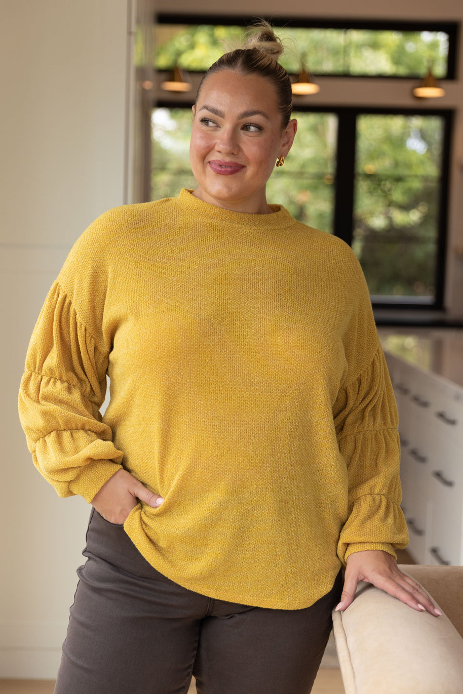 Honey Be Mine Balloon Sleeve Sweater-Tops-Ave Shops-[option4]-[option5]-[option6]-[option7]-[option8]-Shop-Boutique-Clothing-for-Women-Online