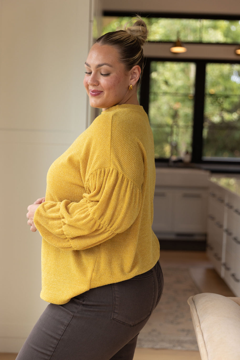 Honey Be Mine Balloon Sleeve Sweater-Tops-Ave Shops-[option4]-[option5]-[option6]-[option7]-[option8]-Shop-Boutique-Clothing-for-Women-Online