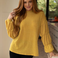 Honey Be Mine Balloon Sleeve Sweater-Tops-Ave Shops-[option4]-[option5]-[option6]-[option7]-[option8]-Shop-Boutique-Clothing-for-Women-Online