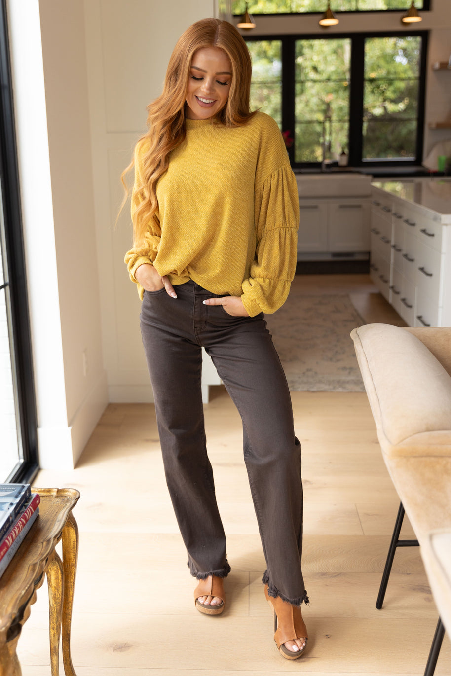 Honey Be Mine Balloon Sleeve Sweater-Tops-Ave Shops-[option4]-[option5]-[option6]-[option7]-[option8]-Shop-Boutique-Clothing-for-Women-Online