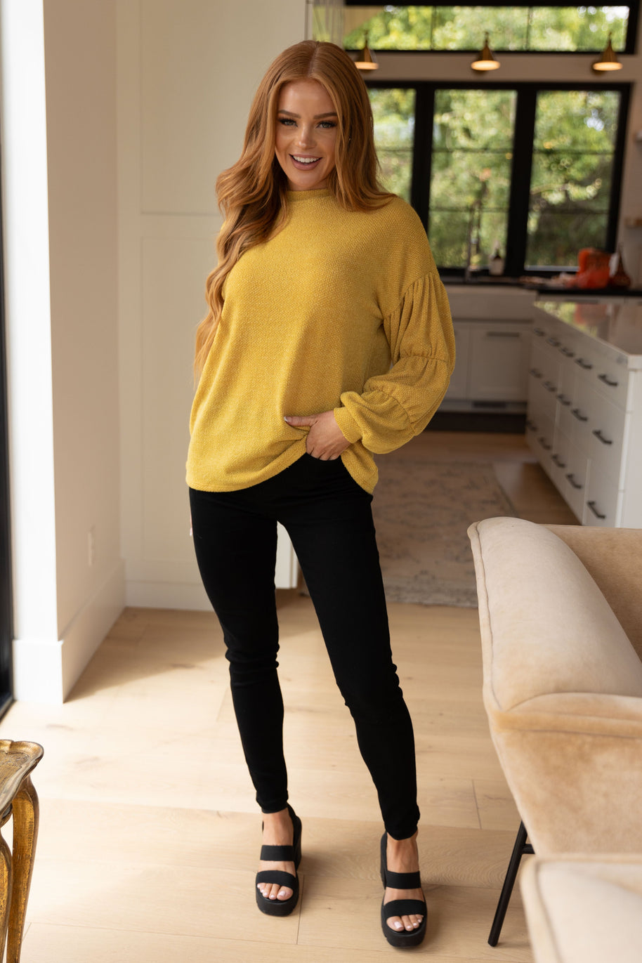 Honey Be Mine Balloon Sleeve Sweater-Tops-Ave Shops-[option4]-[option5]-[option6]-[option7]-[option8]-Shop-Boutique-Clothing-for-Women-Online