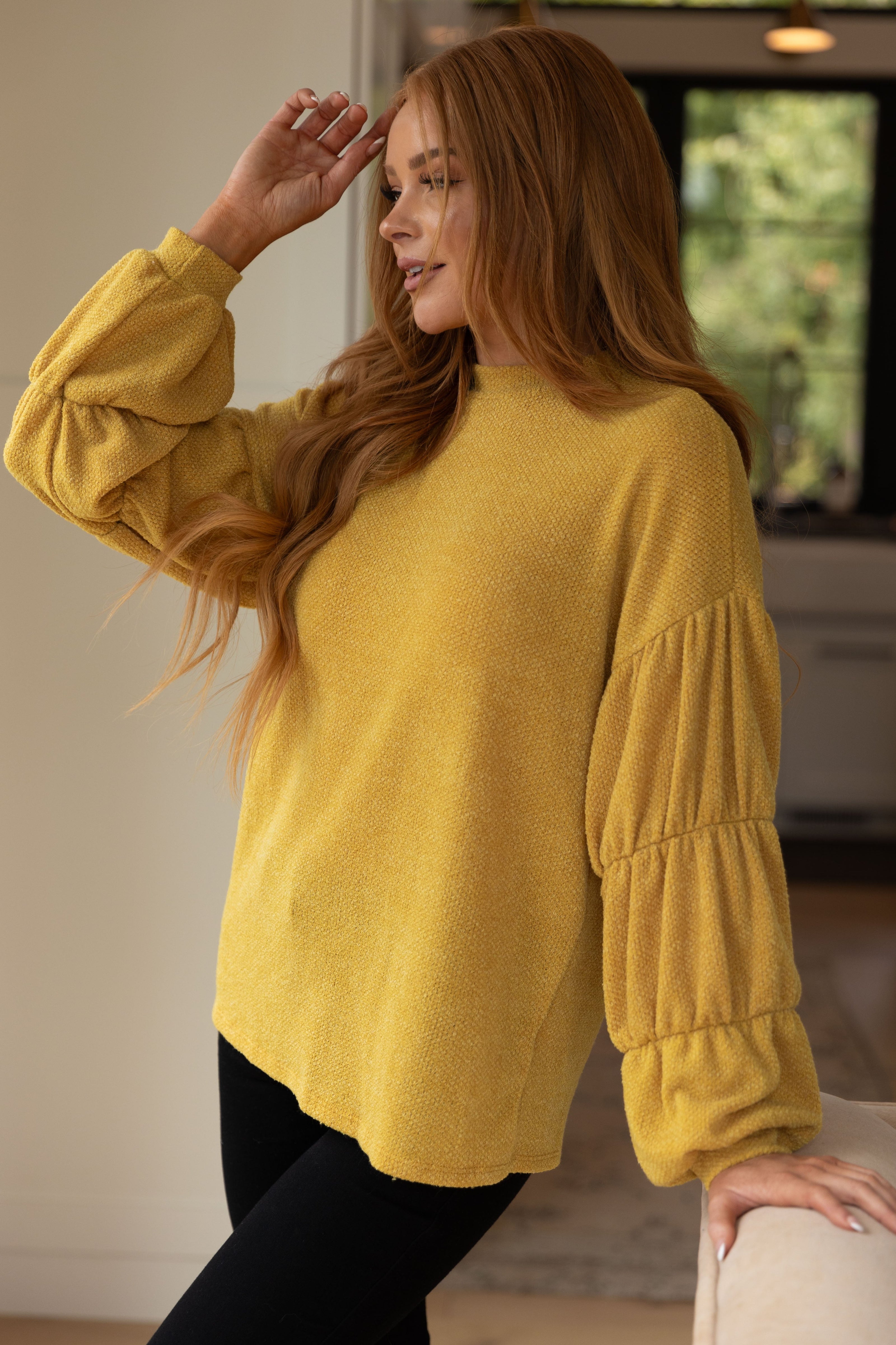 Honey Be Mine Balloon Sleeve Sweater-Tops-Ave Shops-[option4]-[option5]-[option6]-[option7]-[option8]-Shop-Boutique-Clothing-for-Women-Online