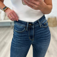 Judy Blue Josephine Mid Rise Raw Hem Bootcut Jeans-Denim-Ave Shops-[option4]-[option5]-[option6]-[option7]-[option8]-Shop-Boutique-Clothing-for-Women-Online